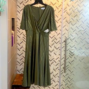 Size 8 Calvin Klein olive/gold stud dress